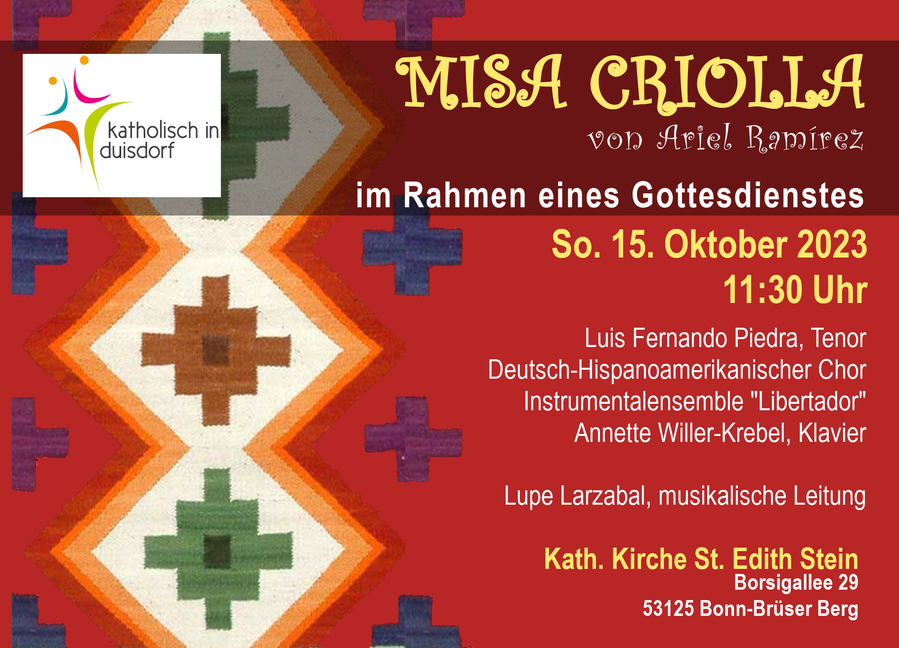 Postkarte Misa Criolla 2023 Brüser Berg